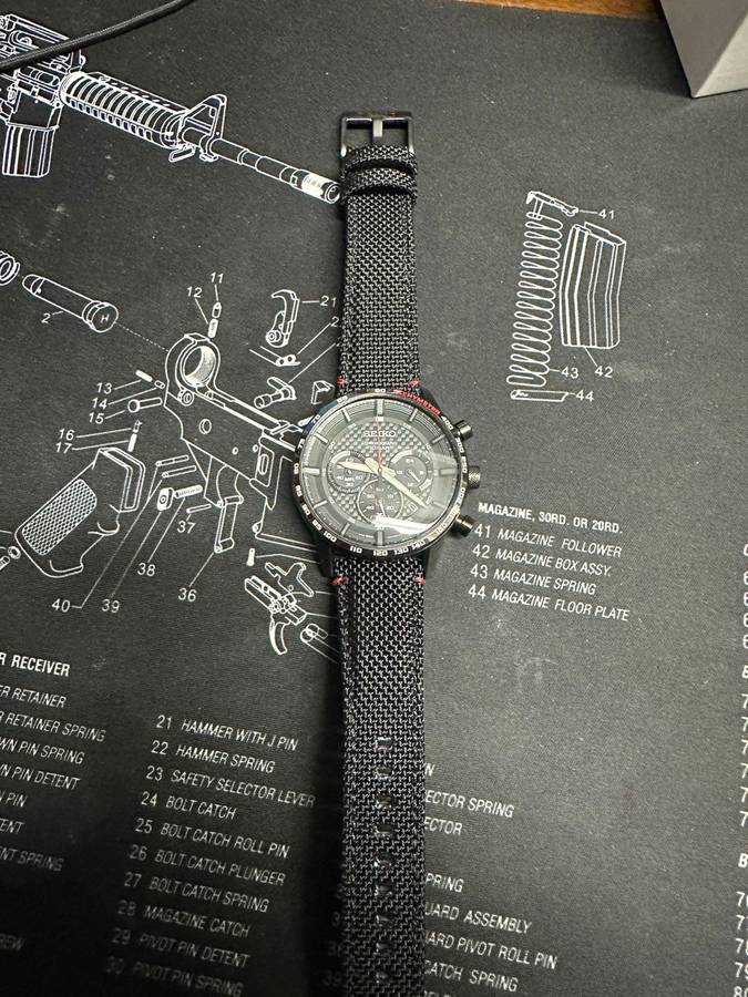 Seiko Men's Stainless Steel Japanese Quartz Leather Calfskin Strap Chronograph Watch SSB359