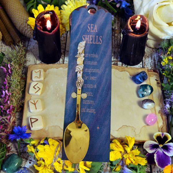 Golden Seashell Altar Spoon