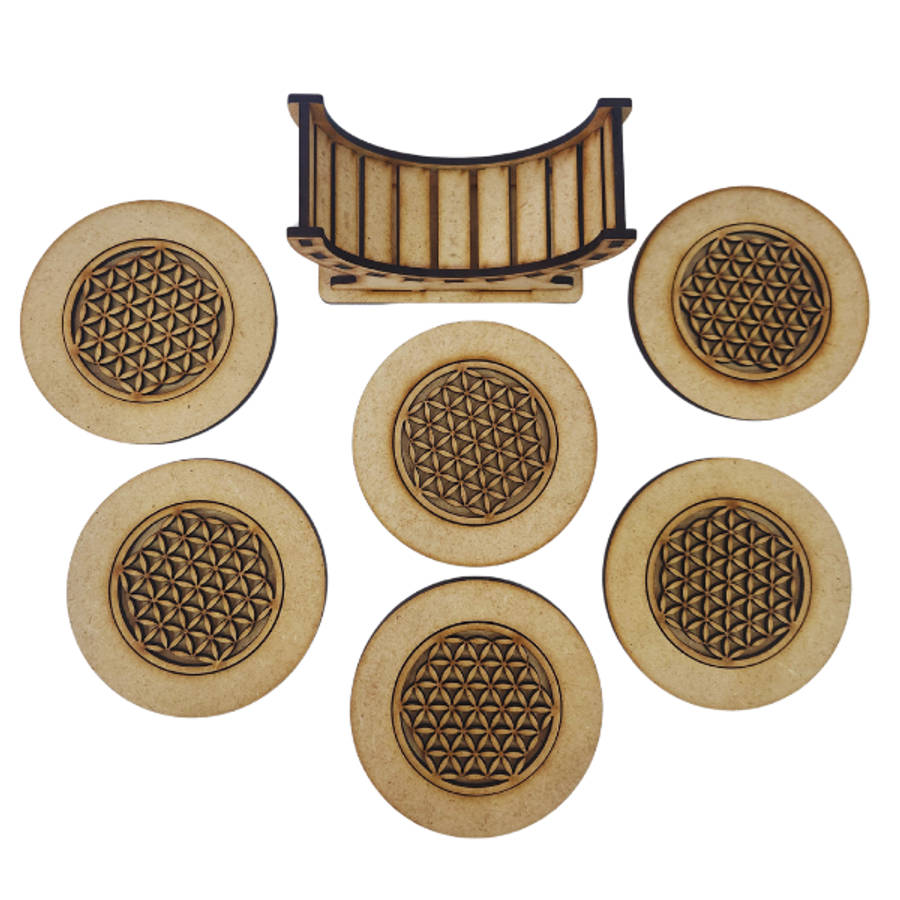 Sacred Geometry Flower of Life Coaster Set 