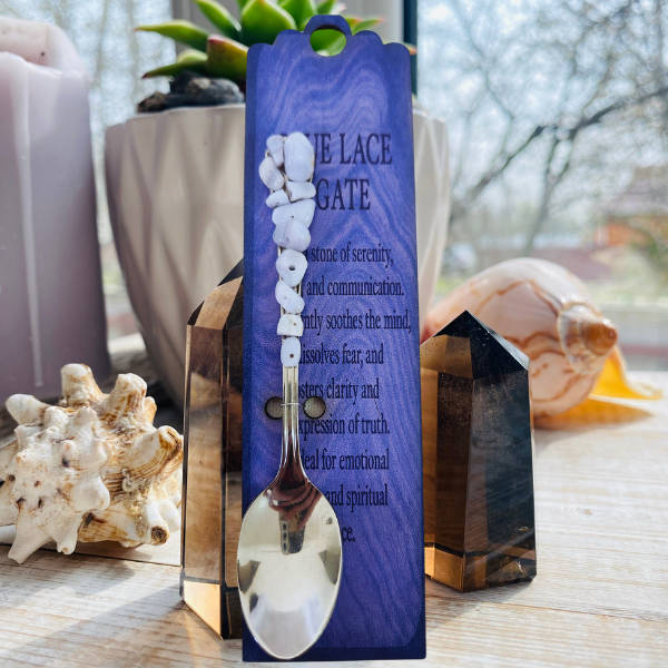 Silver Altar Spoon with Blue Lace Agate