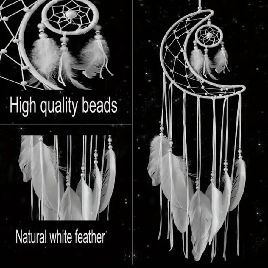  White Moon Dreamcatcher  Guardian of Peaceful Dreams 