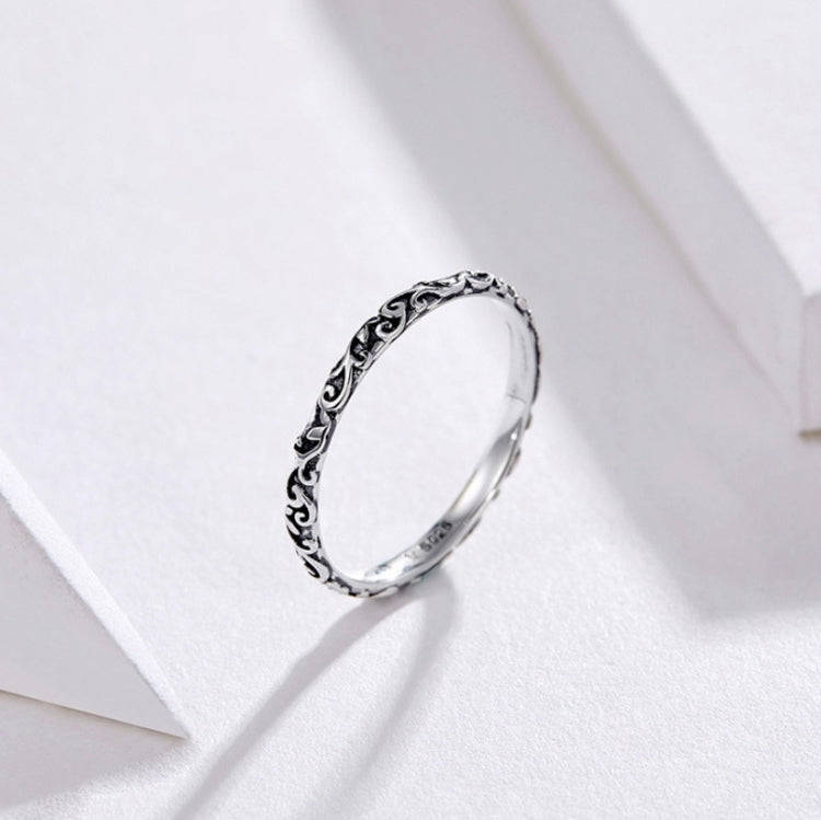Vintage Pattern Sterling Silver Ring S925 Fashion Pattern Ring, Size:6 US Size