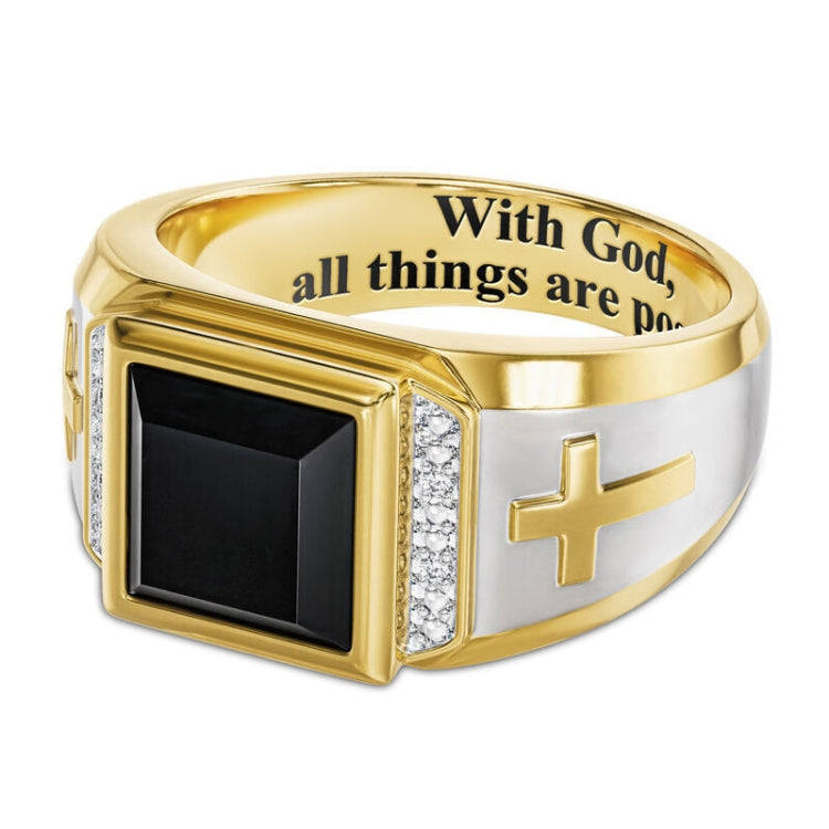 5 PCS 18K Gold Cross Ring Thorns Crown  Ring For Men, Size: 10
