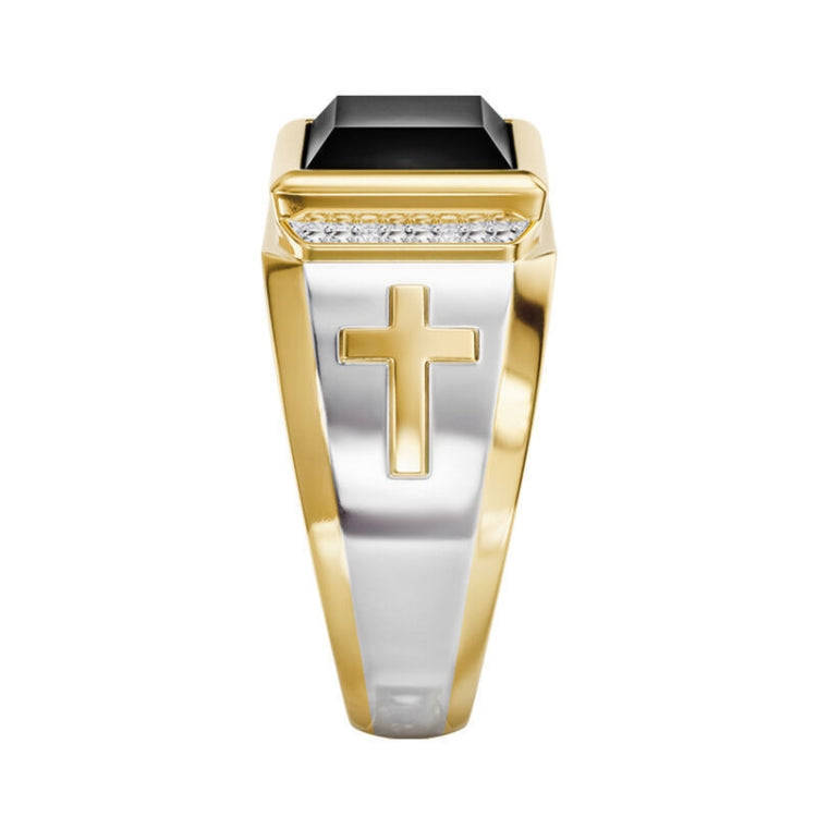 5 PCS 18K Gold Cross Ring Thorns Crown  Ring For Men, Size: 10