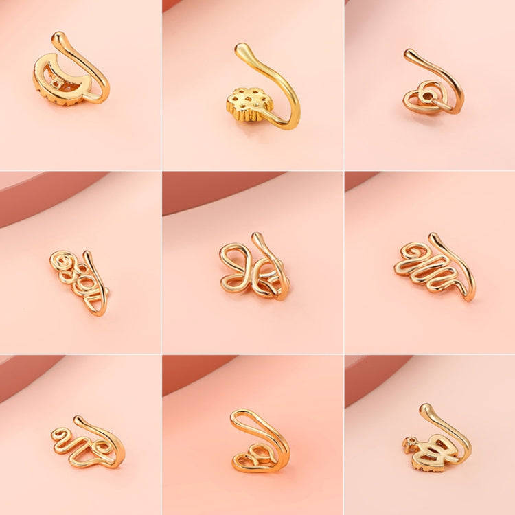 U-shaped Nose Clip Copper Inlaid With Zircon Nose Decoration, Color: G-227 Gold