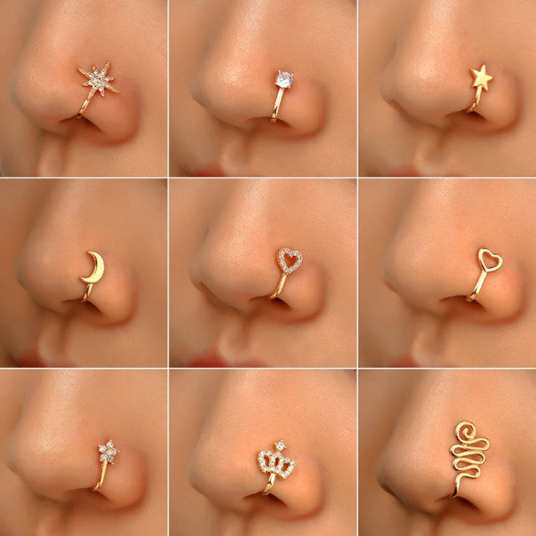 U-shaped Nose Clip Copper Inlaid With Zircon Nose Decoration, Color: G-227 Gold