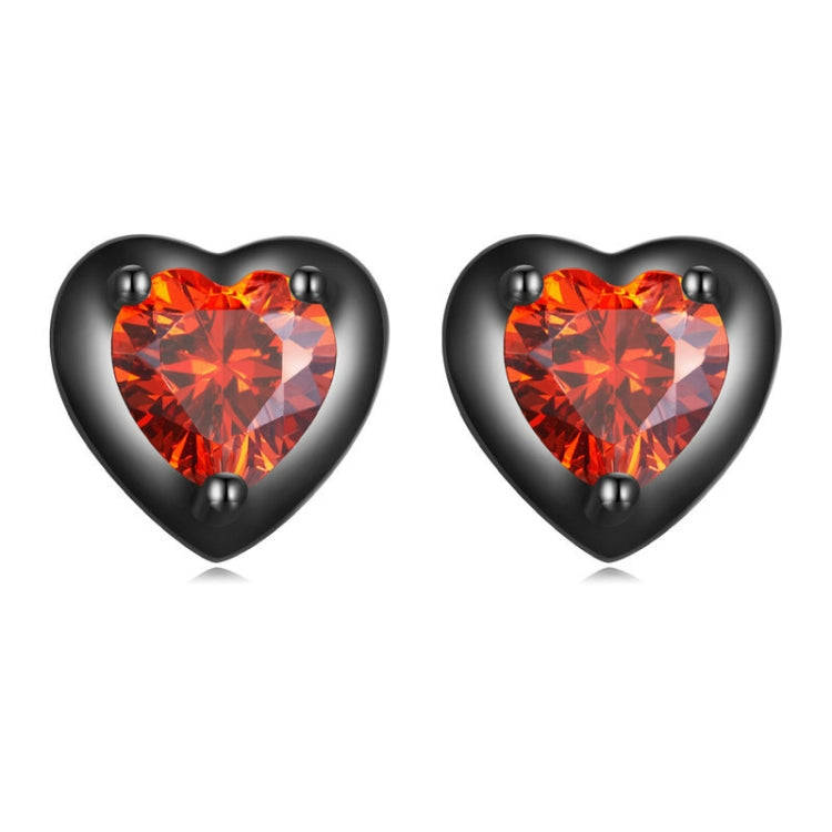 SCE1526 Sterling Silver S925 Black Gold Plated Zirconia Dark Love arrings