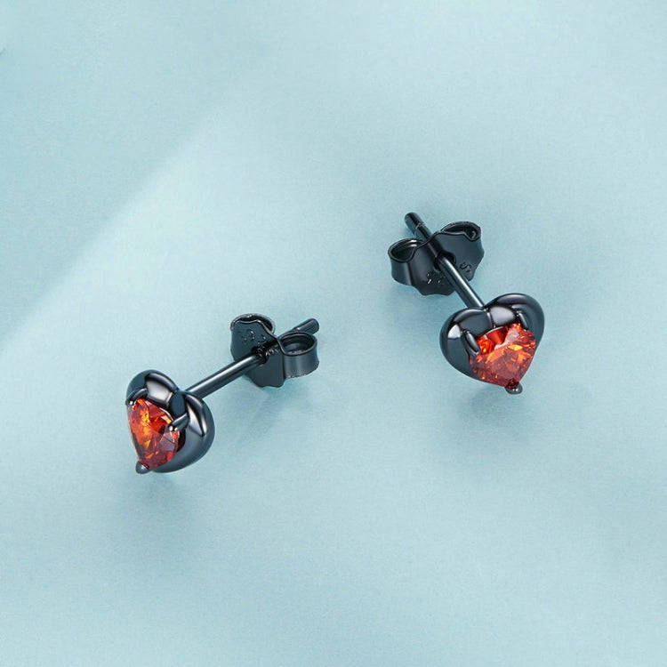 SCE1526 Sterling Silver S925 Black Gold Plated Zirconia Dark Love arrings