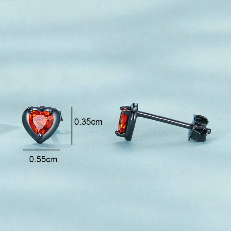 SCE1526 Sterling Silver S925 Black Gold Plated Zirconia Dark Love arrings
