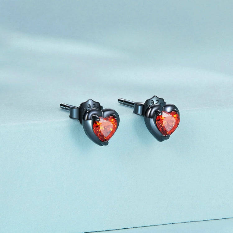 SCE1526 Sterling Silver S925 Black Gold Plated Zirconia Dark Love arrings