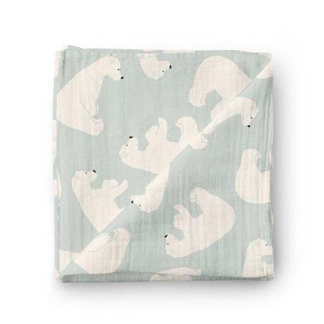 JenJen's Bamboo & Cotton Swaddle Blanket - Polar Bear