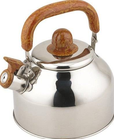 HMA Green Caters - 4.0lt Whistling Kettle - Brown Wood Grain