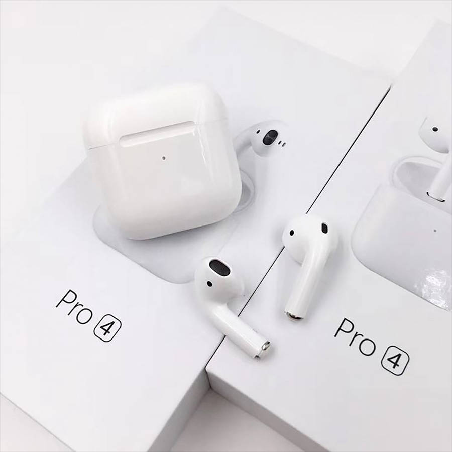 Airpods Pro 4 Bluetooth 5.0 Earphones TWS Wireless Headphones Earbuds - Black