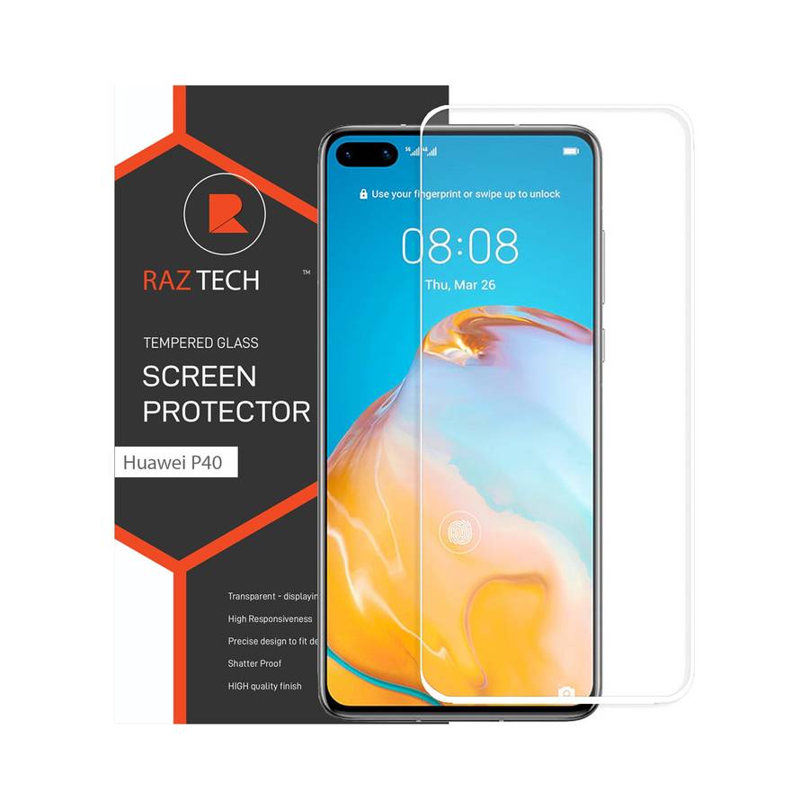 Raz Tech Full Cover Tempered Glass for Huawei P40 Pro ELS-AN00 - White