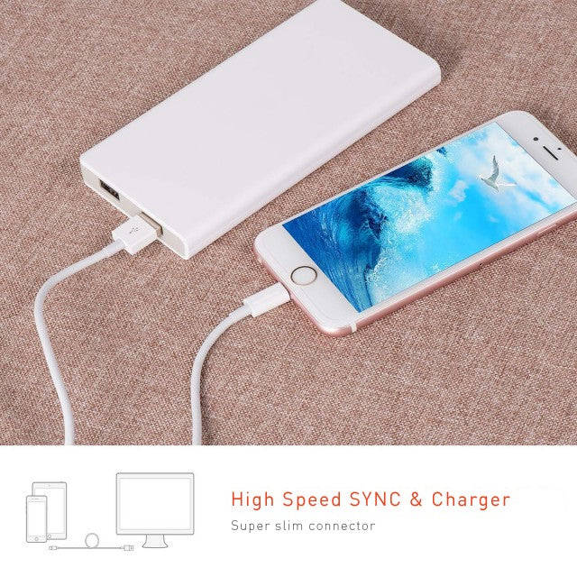 iPhone USB Charging Cable for iPhone 5, 6, 7, 8 and X - White (Pack of 2)