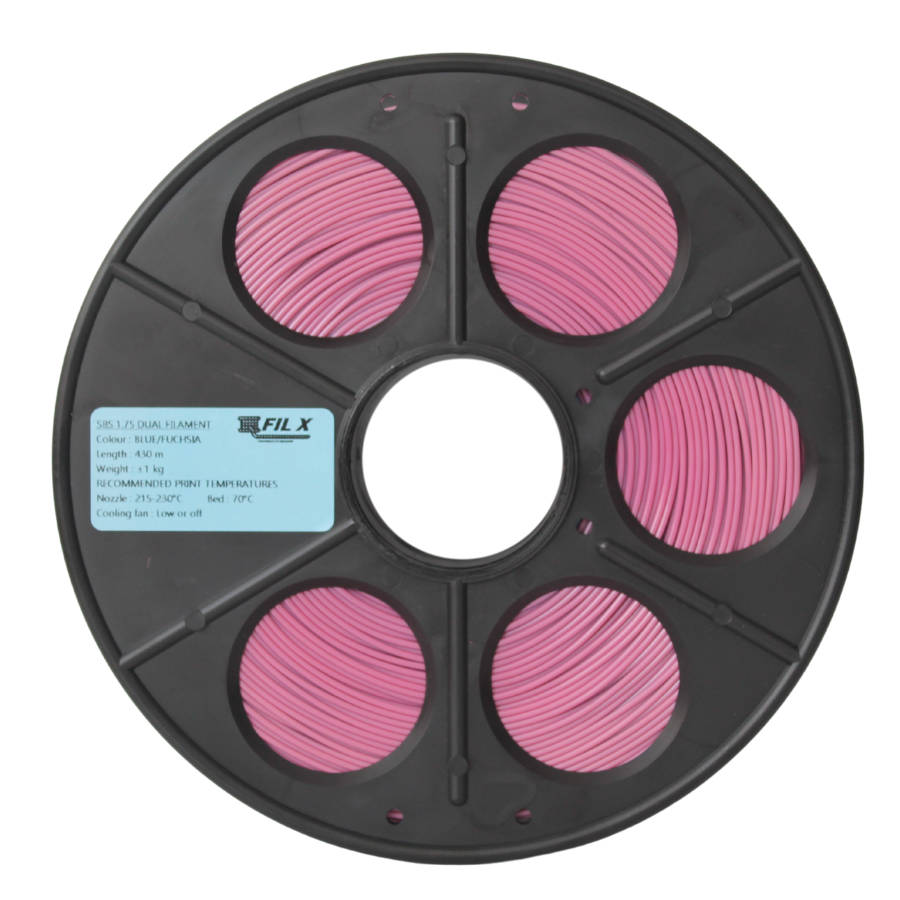 FIL X PLA Dual Silk Fuchsia and Blue  1.75mm 1kg