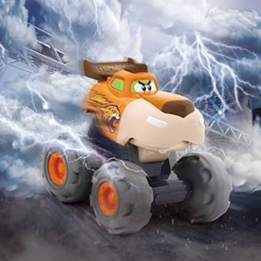 Friction Powered Monster Truck Toy, Push & Go, Toy Cars, Cars for Toddlers - Orange