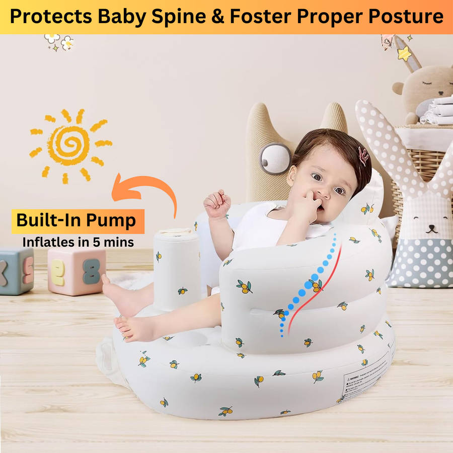 Inflatable Baby Seat With Built in Air Pump & Baby Sensory Ball Toy
