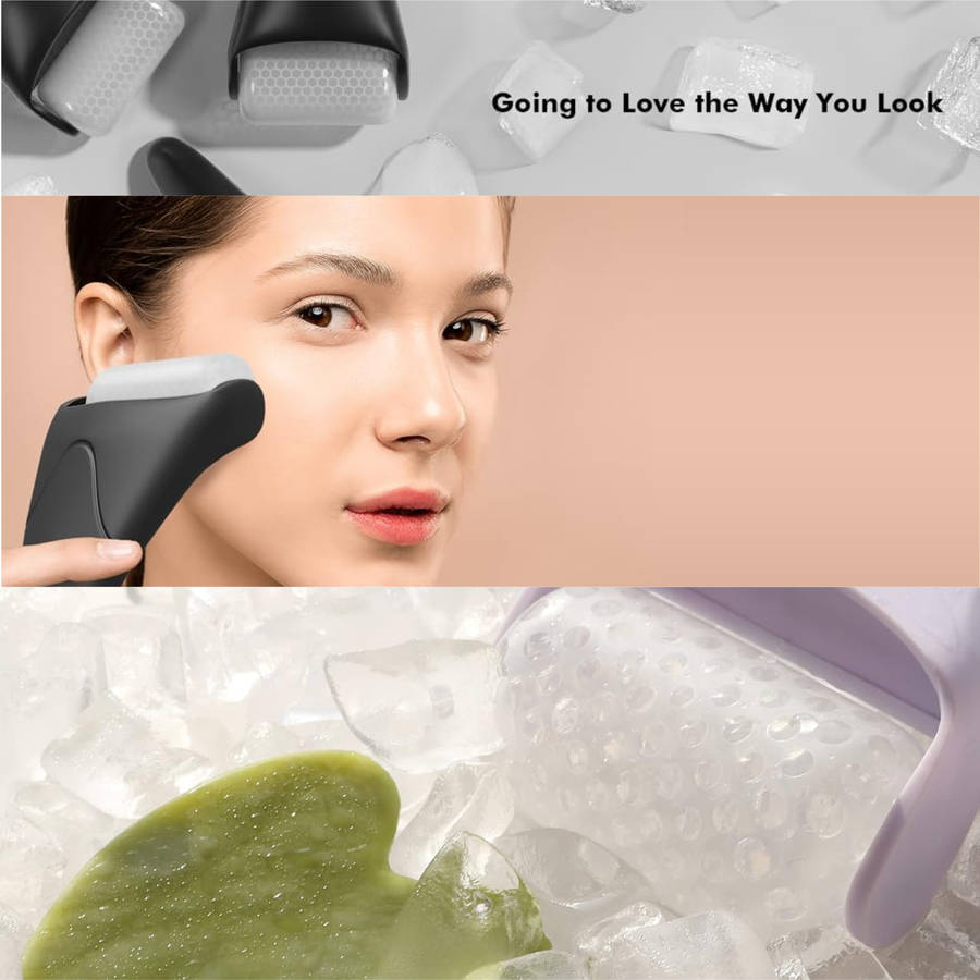 Gua Sha, Face Roller & 4 Cuppings for Facial Massage Set, Skin Care Tools