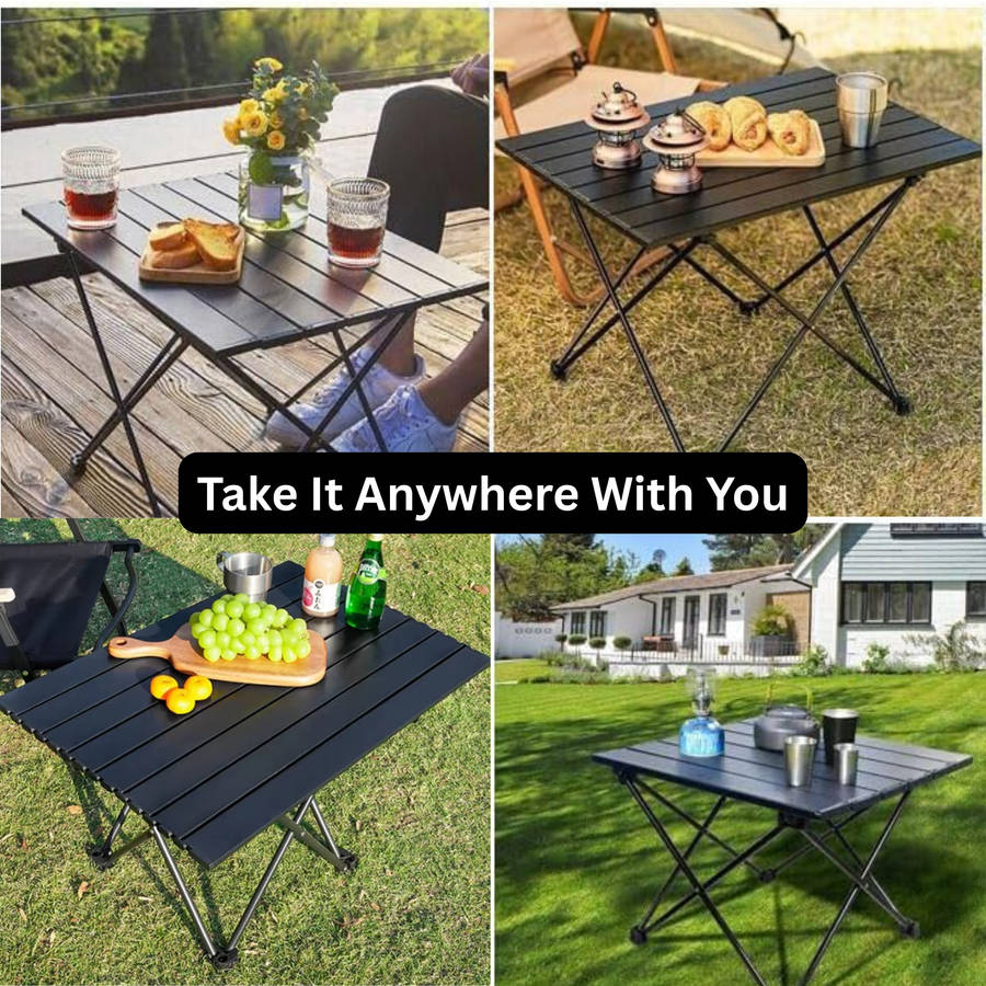 Portable Outdoor Folding Camping Table With Bag, Braai, Beach, Hiking