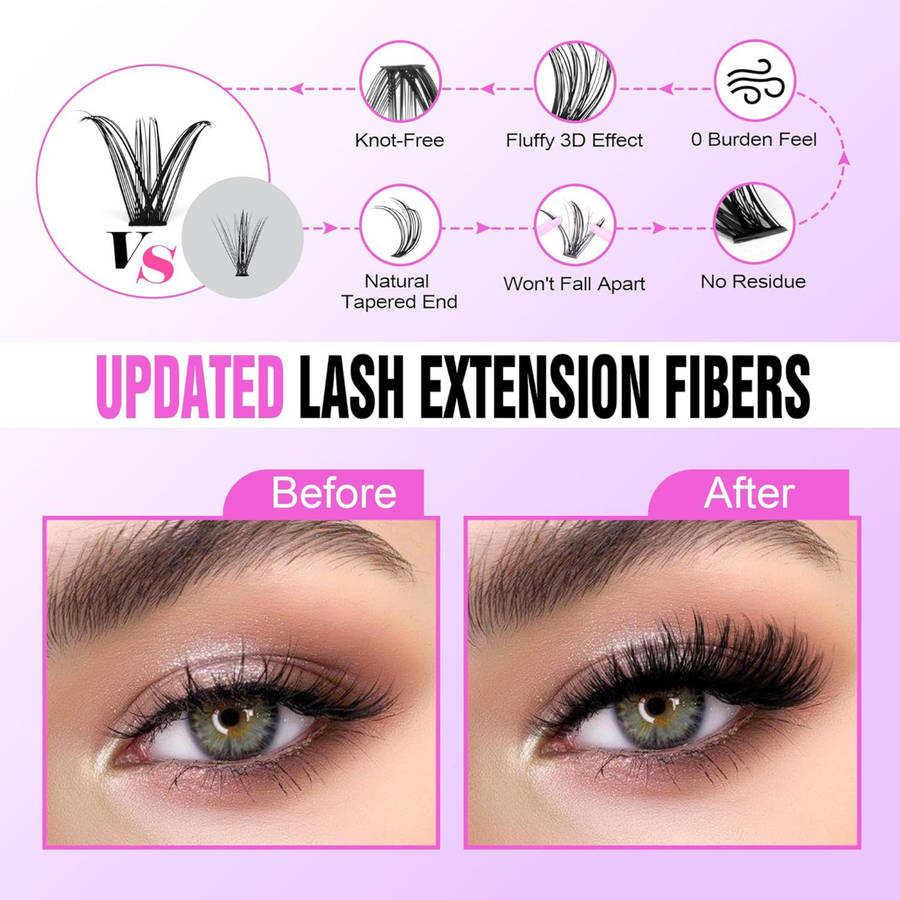 280 Pcs 30D and 40D Lash Extension Kit DIY, with Bond and Seal and Tweezer