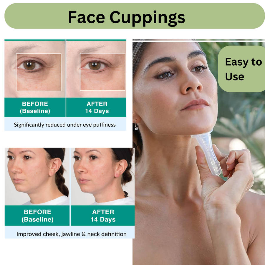 Gua Sha, Face Roller & 4 Cuppings for Facial Massage Set, Skin Care Tools