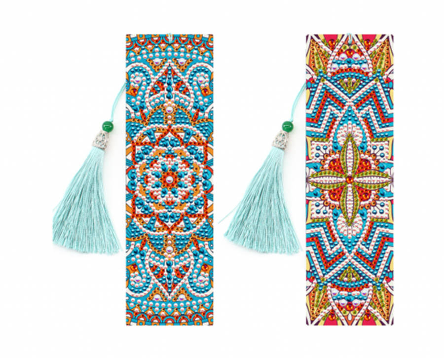 Leatherette Diamond dot bookmarks  set of 2 Tribal patterns
