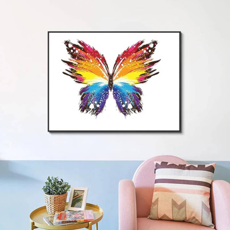 Rainbow Butterfly 40 x 45cm Diamond dot painting