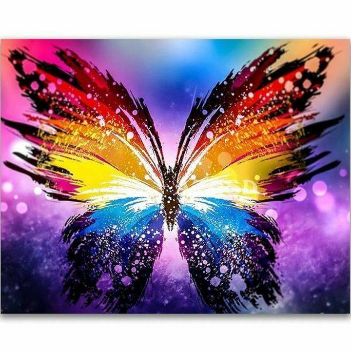 Rainbow Butterfly 40 x 45cm Diamond dot painting