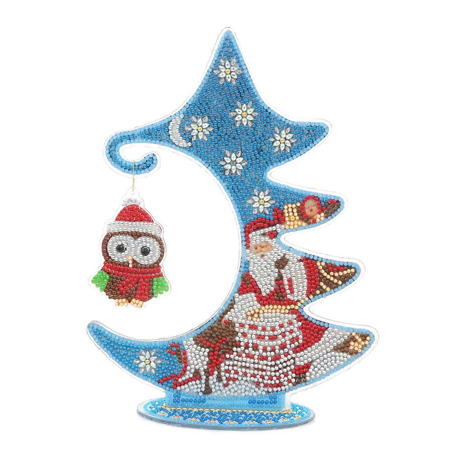 Hanging Owl Pendant on DIY Diamond Dot Tree  5D Acrylic Diamond Painting