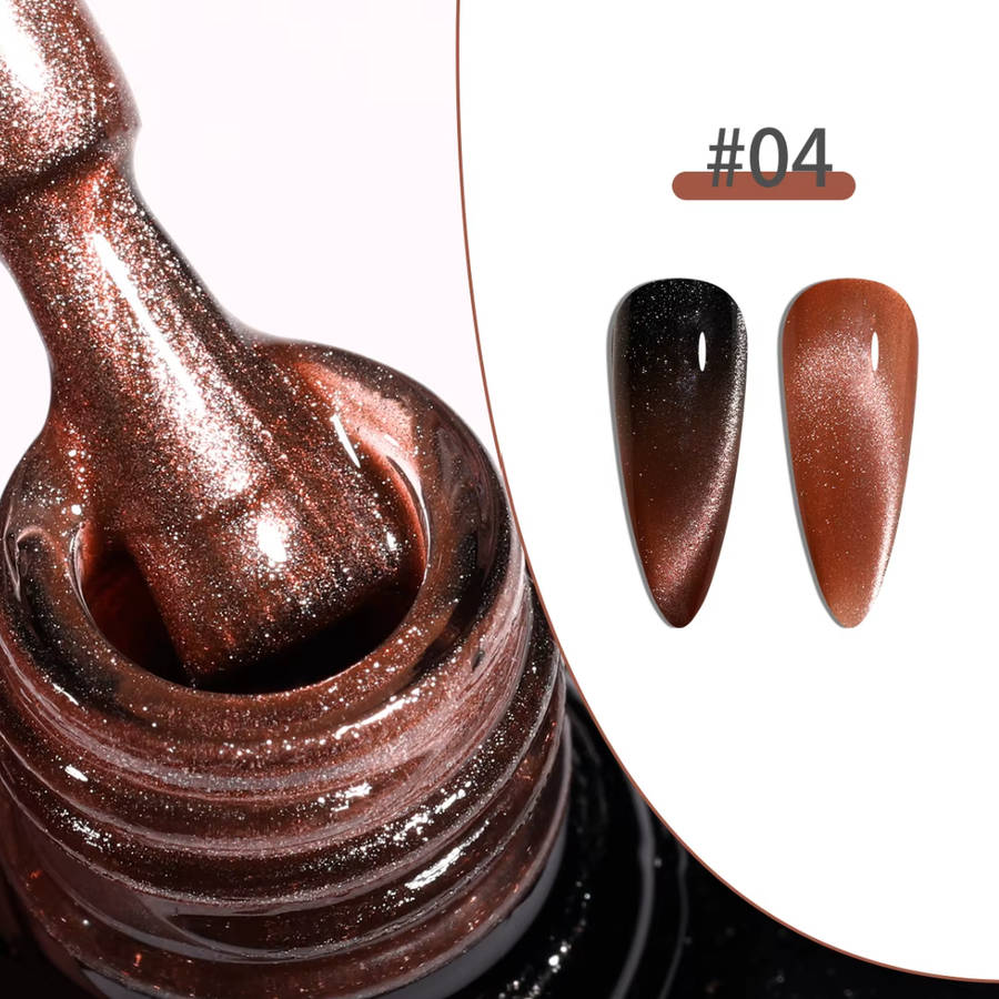 Russet Flame Amber Magnetic Cat Eye Gel