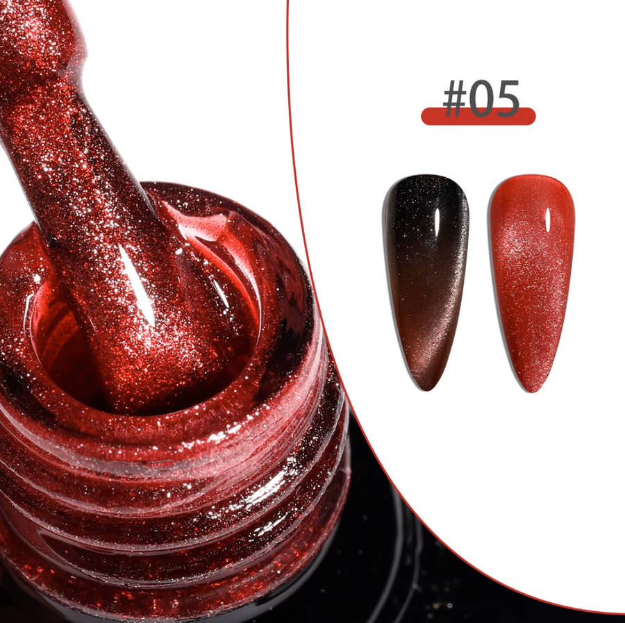 Russet Flame Crimson Magnetic Cat Eye Gel