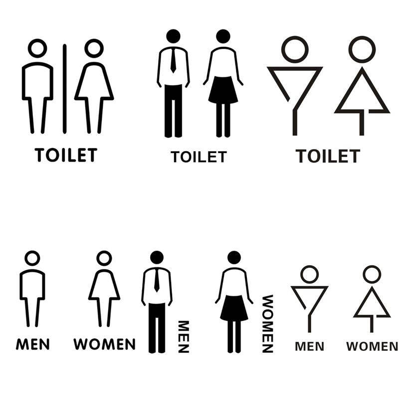 19 x 14cm Personalized Restroom Sign WC Sign Toilet Sign,Style: Black Single Man