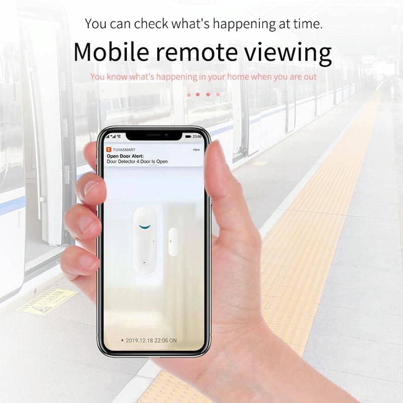 Tuya WiFi Door Magnetic Sensor Remote Intelligent Linkage Doors Windows Switch Anti-alarm APP Rem...