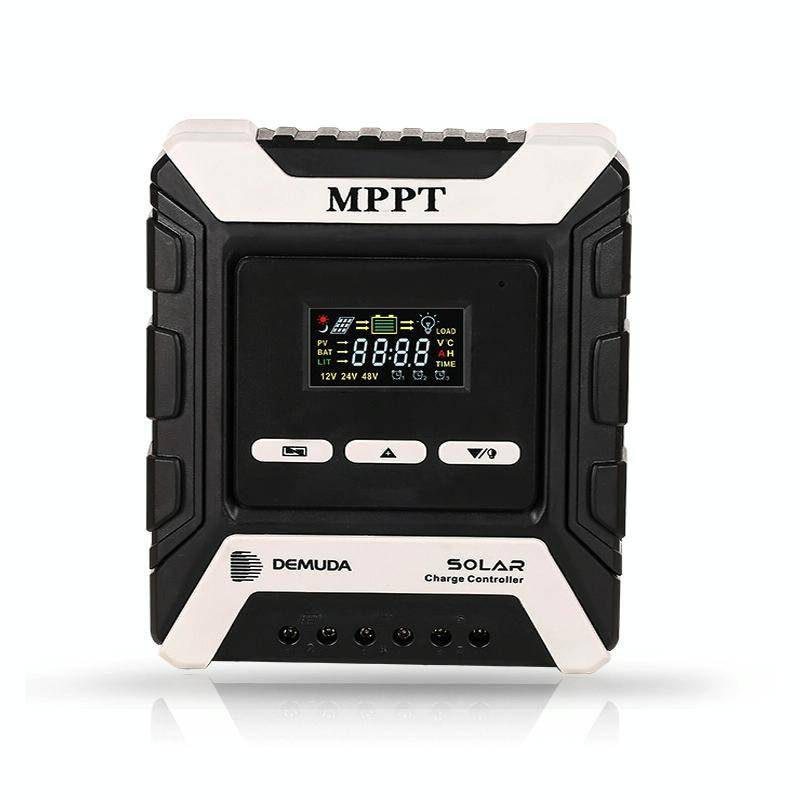MPPT Solar Controller 12V / 24V / 48V Automatic Identification Charging Controller with Dual USB ...
