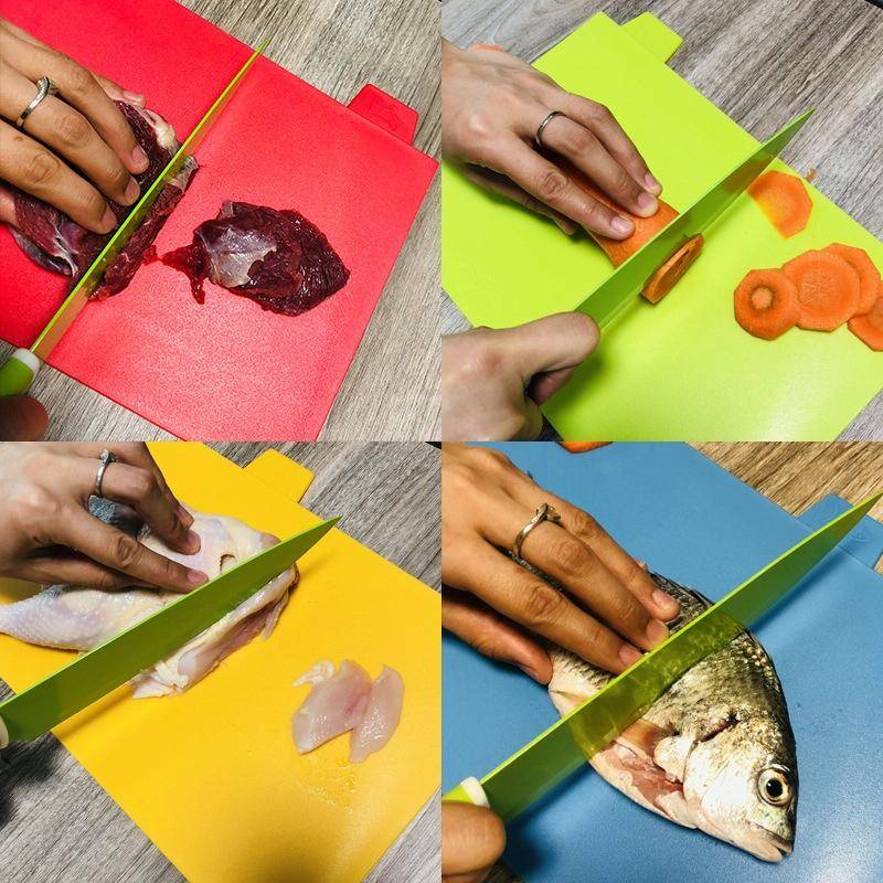 4 in 1 Classified Cutting Board Multifunctional Household Plastic Fruit Cutting Board Set, Style:...