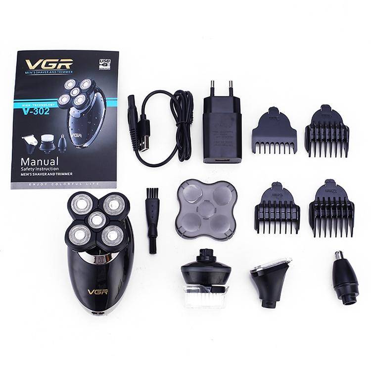 VGR V-302 5W 4 in 1 USB Multi-function Electric Shaver, Plug Type: EU Plug