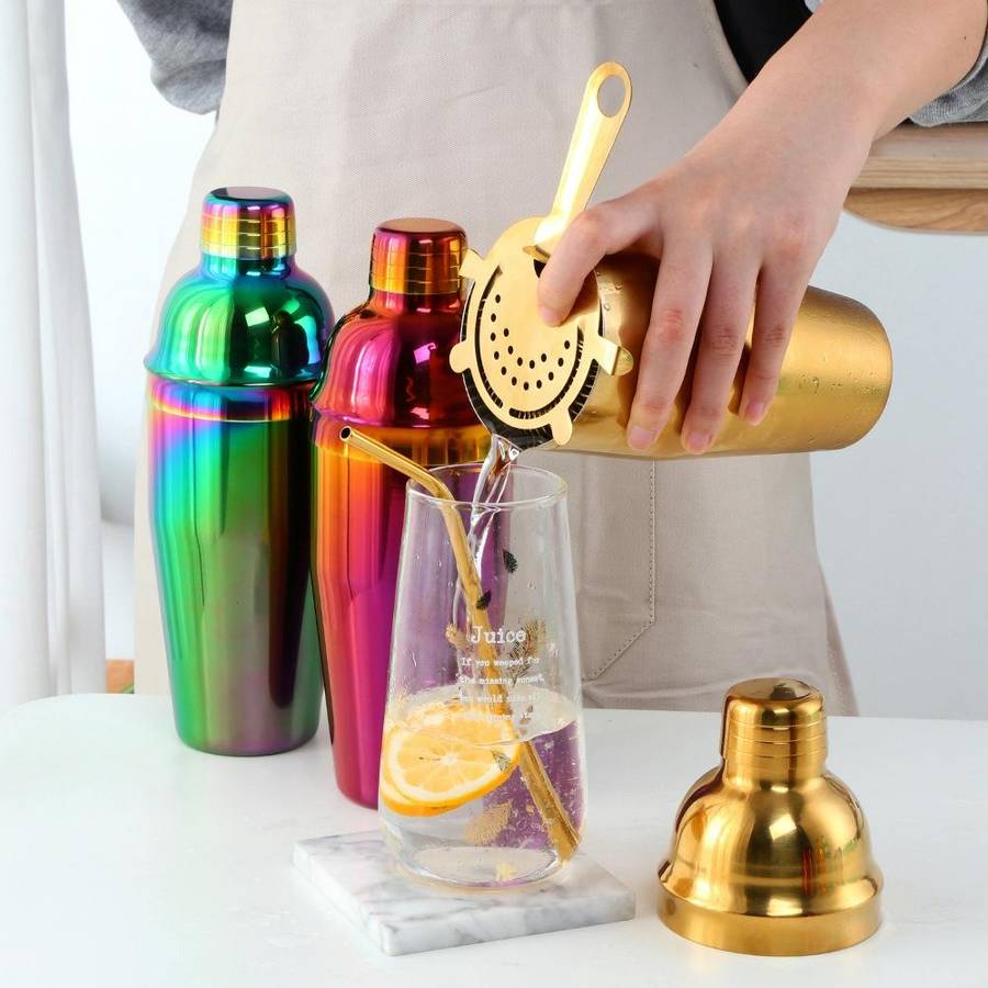 Stainless Steel Shaker Cocktail Shaker Set Hand Shaker Cup Fancy Shaker Rose Gold Set