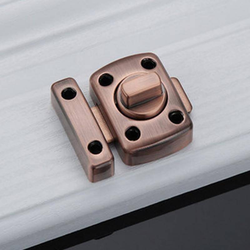 Universal Door Latch Security Sliding Door Lock with Screws, Size:S(Ancient Red)