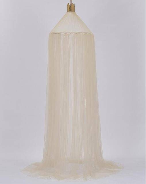 Baby Bed Curtain Hung Dome Mosquito Net Girls Crown Hanging Net Princess Tents(Khaki)