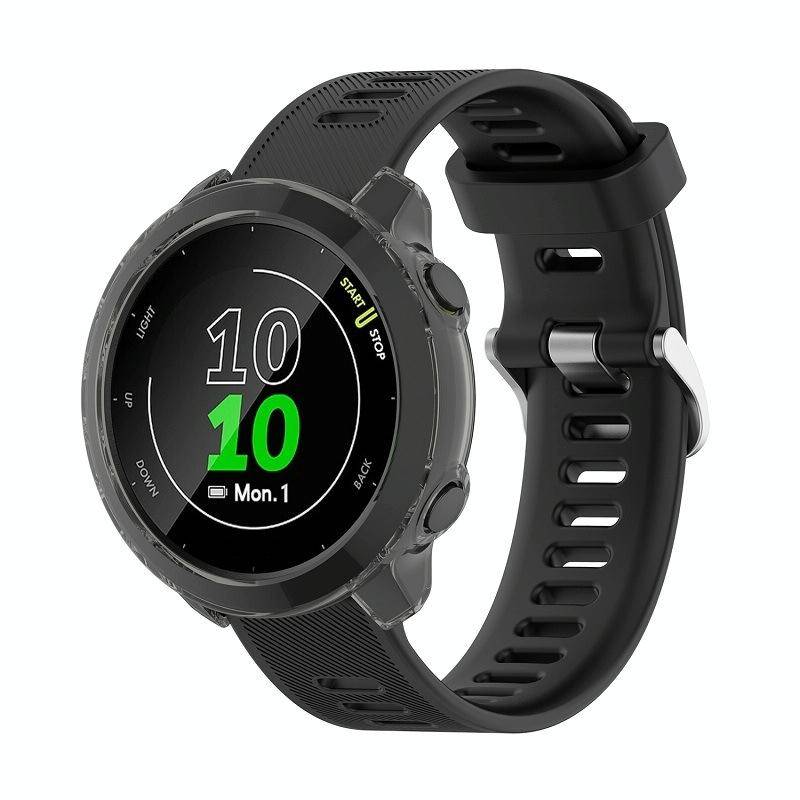 For Garmin Forerunner 158 / 55 Half Coverage Hollowed TPU Protective Case(Transparent Black)