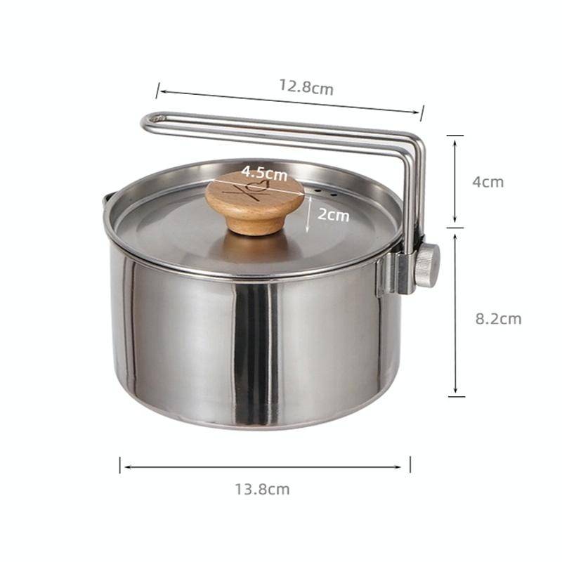 Outdoor Multifunctional 304 Stainless Steel Burning Kettle(1L)