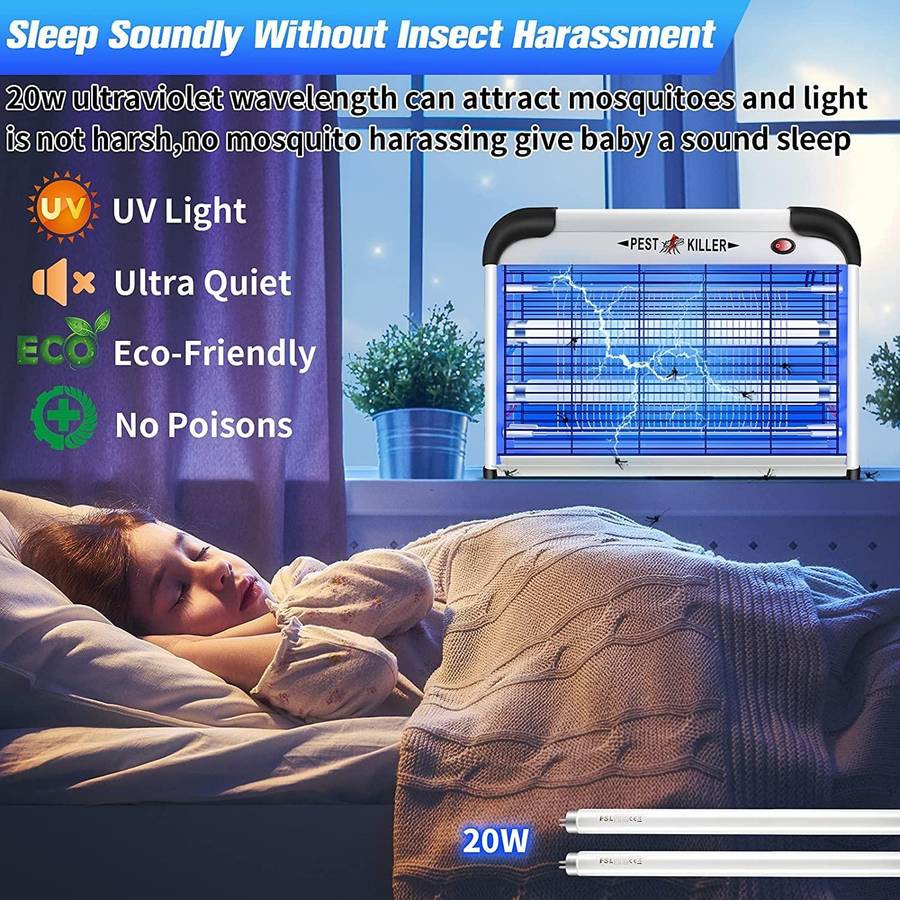 SK611 Indoor Household 20W Electric Shock Mosquito Killer Lamp High Voltage Hotel Fly Killer Lamp...