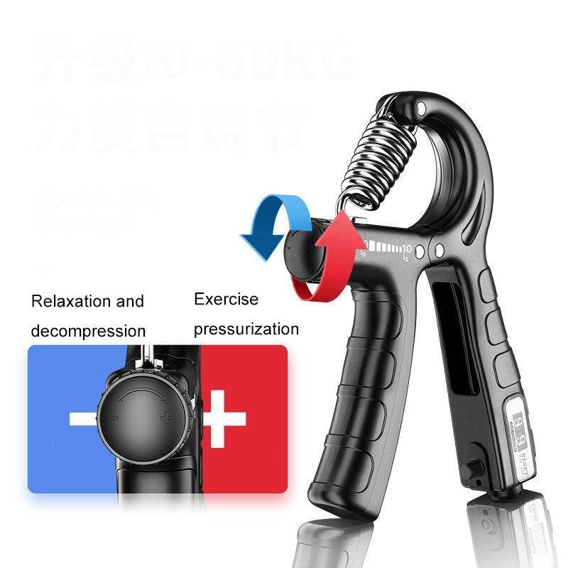 Fitness Exercise Arm Strength Machine Puller Finger Grip Strength Machine Electronic Count-Blue