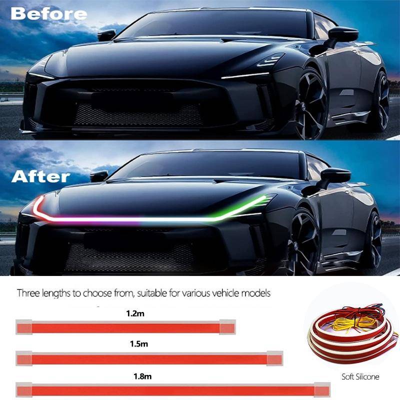 Car Startup Scan Through Hood LED Daytime Running Atmosphere Light, APP Control, Length:1.5m(Symp...