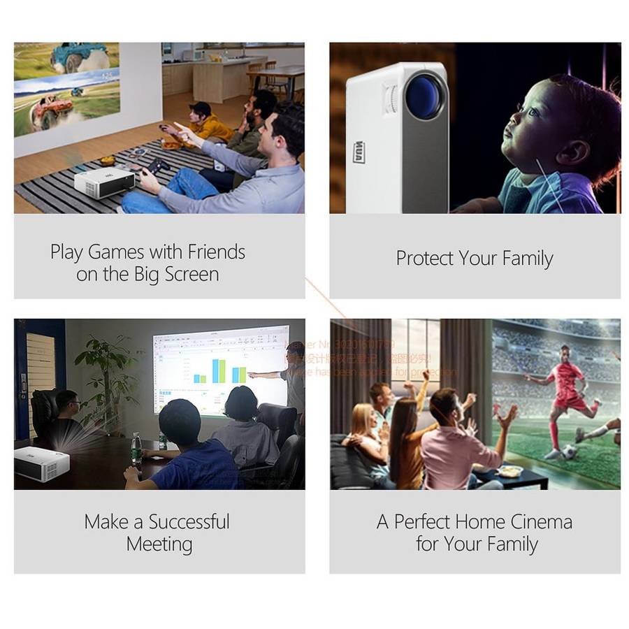 AUN AKEY6 5.8 inch 5500 Lumens 1920x1080P Portable HD LED Projector with Remote Control, Support ...