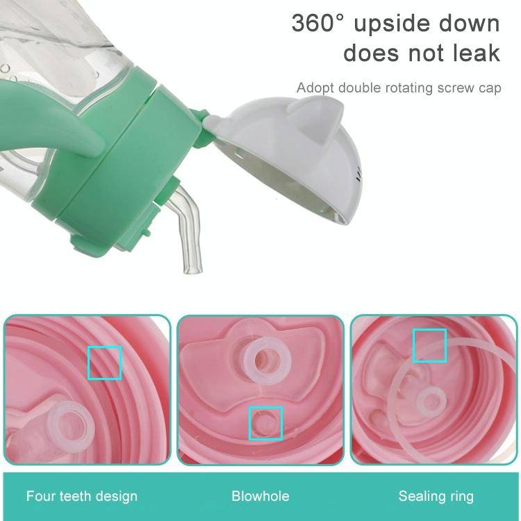 Infant Toddler Drink Cup Child Plastic Leakproof Cartoon Straw Cup With Handle Gravity Ball, Size...