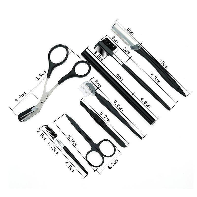 8 PCS/Set Eyebrow Trimming Beauty Tool(Khaki)