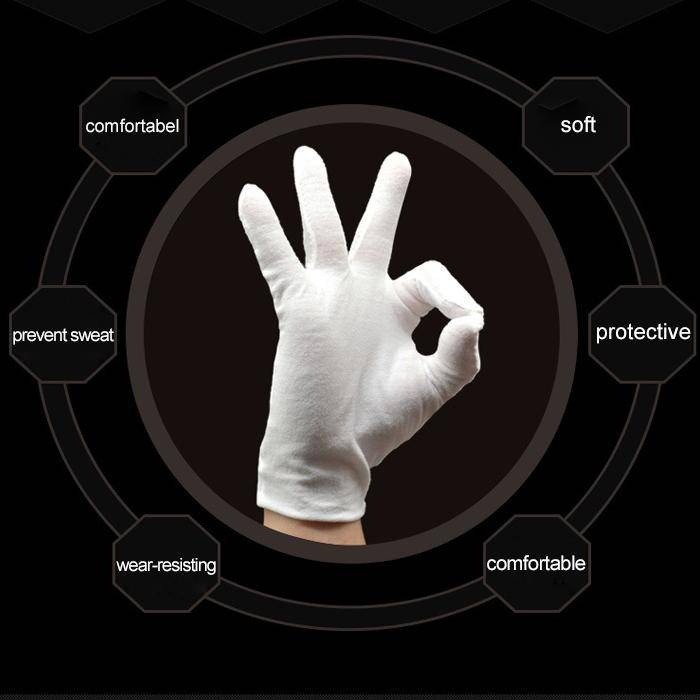 12 Pairs Pure Cotton Working Gloves, Medium Thick SizeFree Size
