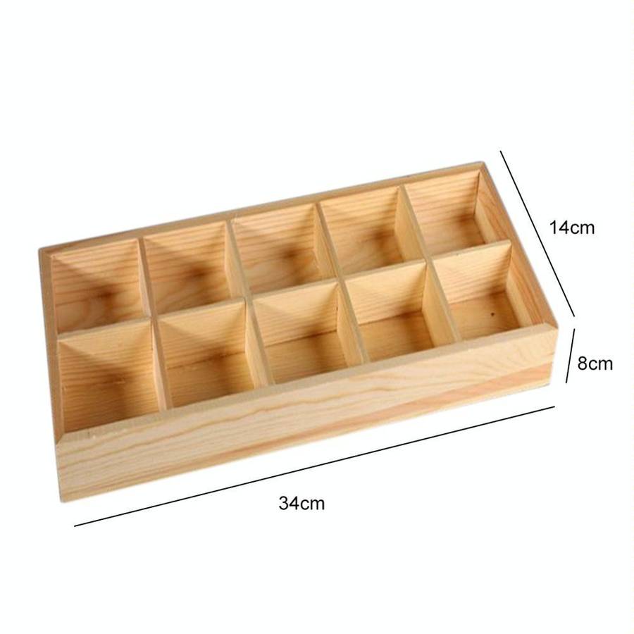 Succulent Wooden Storage Box Landscape Garden Decoration, Specification:10 Cells